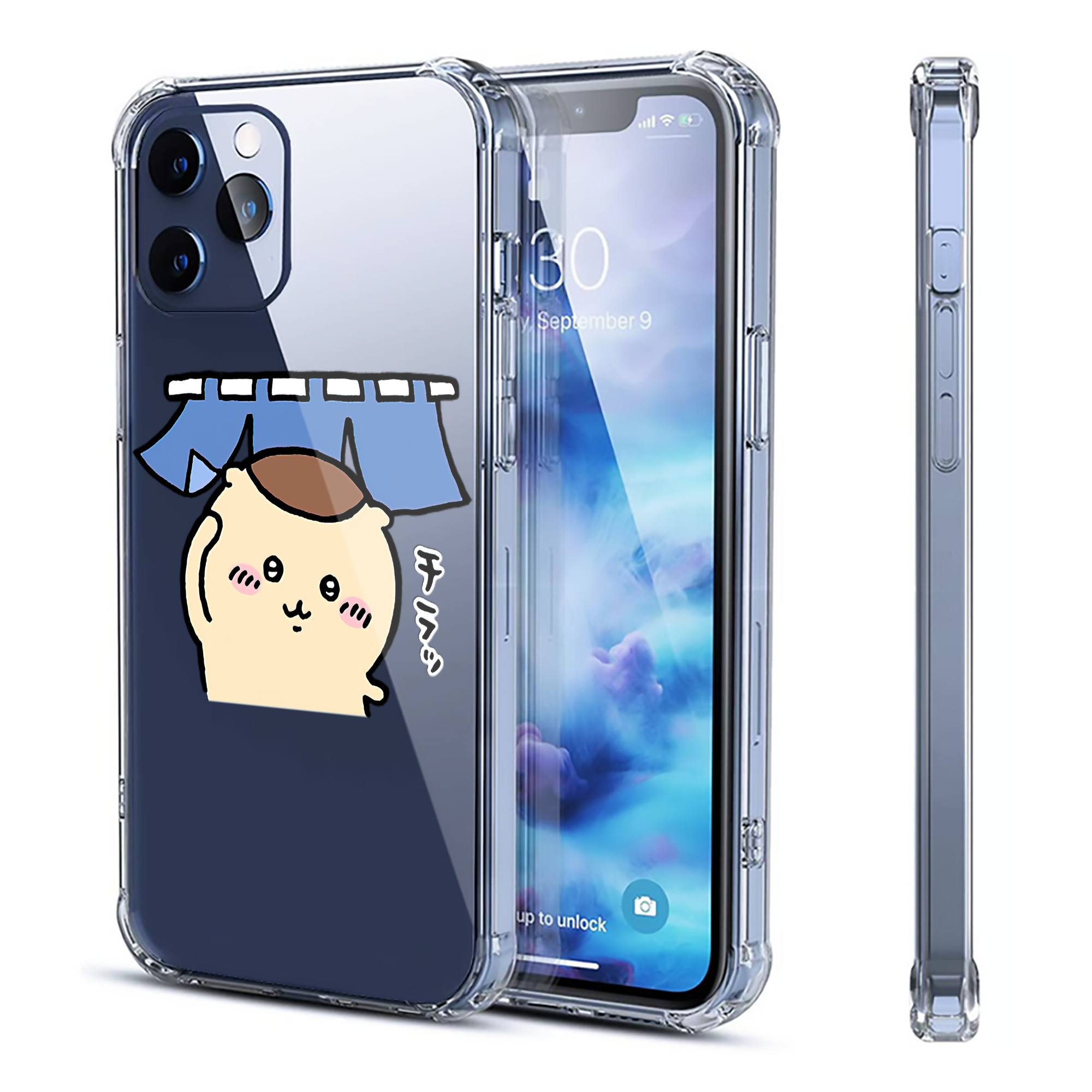 （画像用） ちいかわ くりまんじゅう Chii-kawa kuri manjū 【iPhone 12シリーズ対応】透明スマホケース（クリアソフトケース）